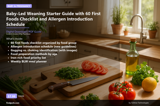 Baby-Led Weaning Starter Guide with 60 First Foods Checklist and Allergen Introduction Schedule - Cover