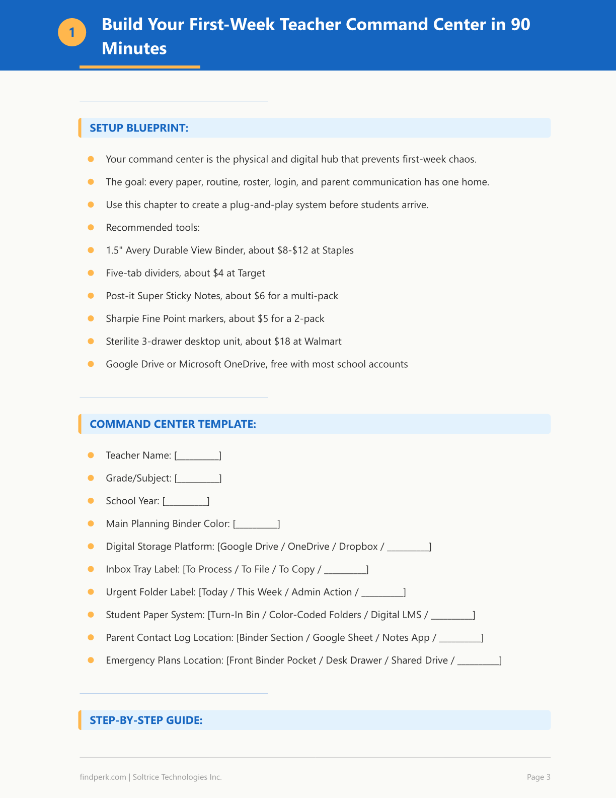 Back to School Organization Kit for Teachers - First Week Plans & Setup Checklist