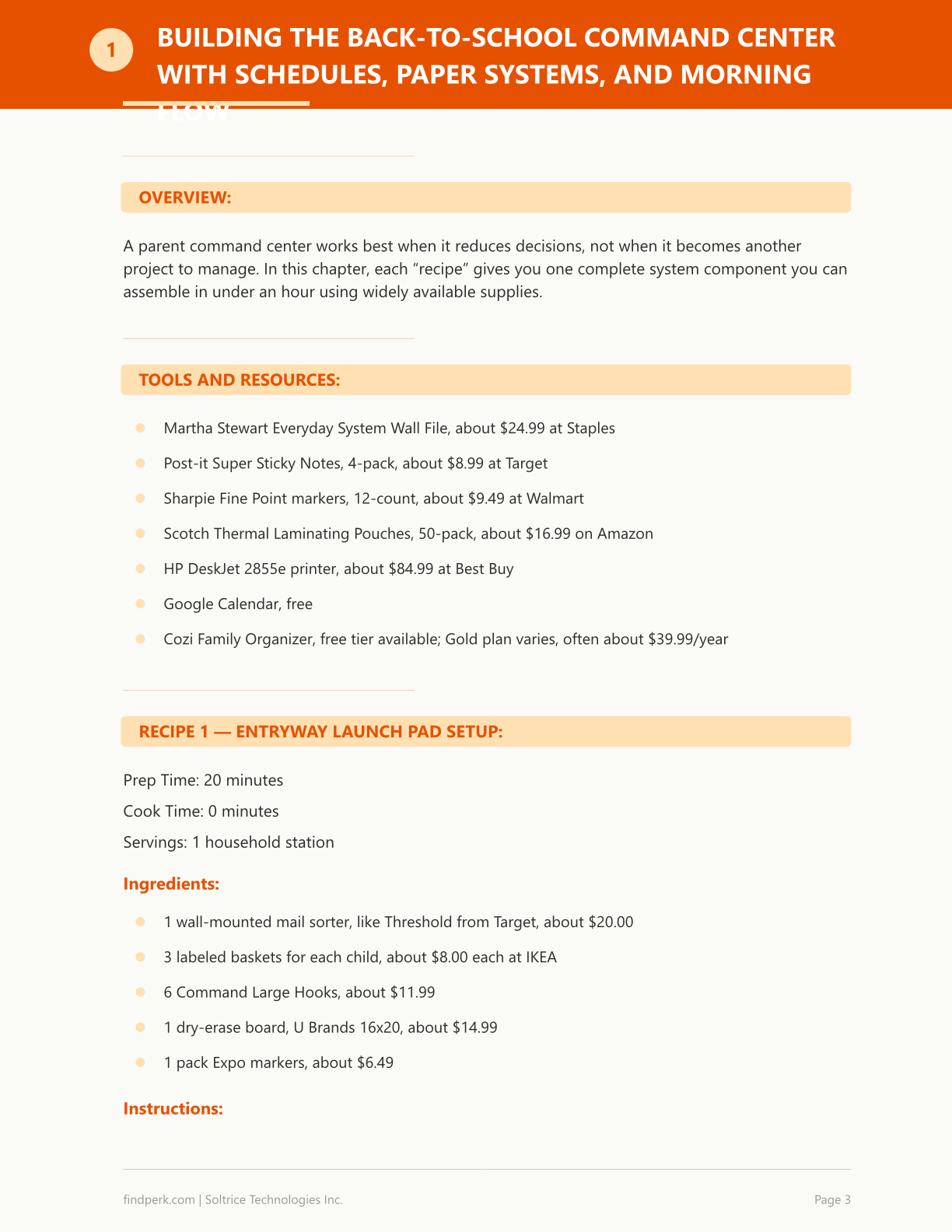 Back-to-School Organizing Kit for Parents - Schedules, Checklists & Meal Plans