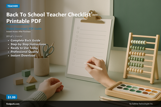 Back To School Teacher Checklist — Printable PDF