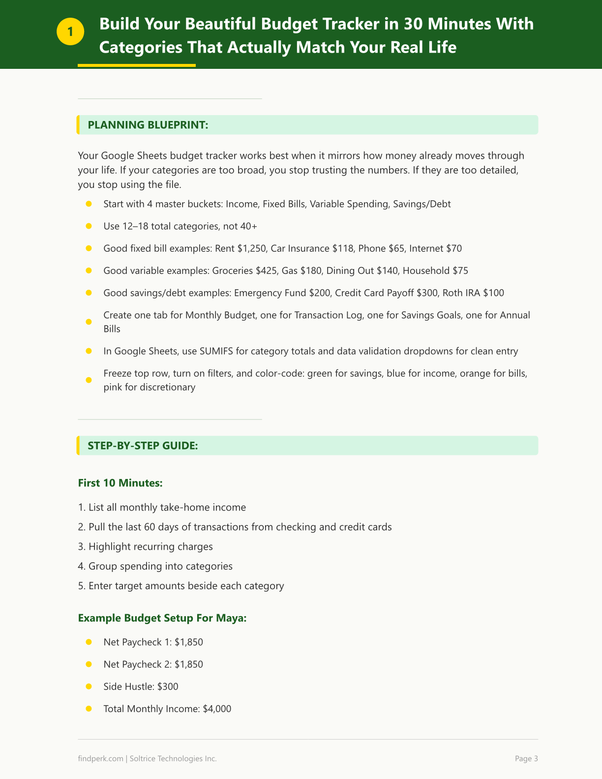 Beautiful Budget Tracker - Google Sheets Template (Auto-Calculates)