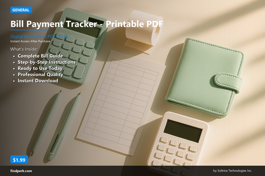 Bill Payment Tracker - Printable PDF
