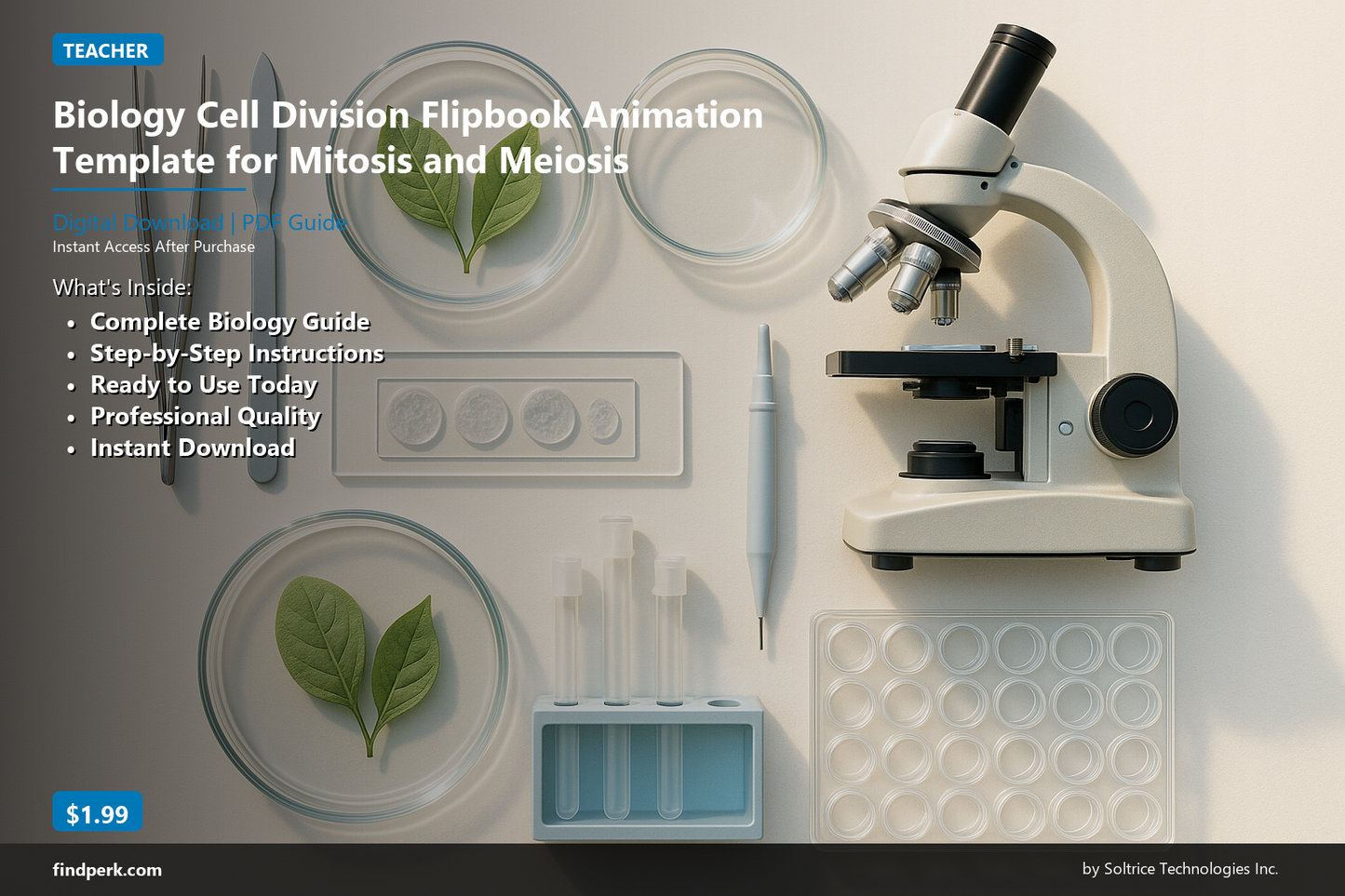 Biology Cell Division Flipbook Animation Template for Mitosis and Meiosis