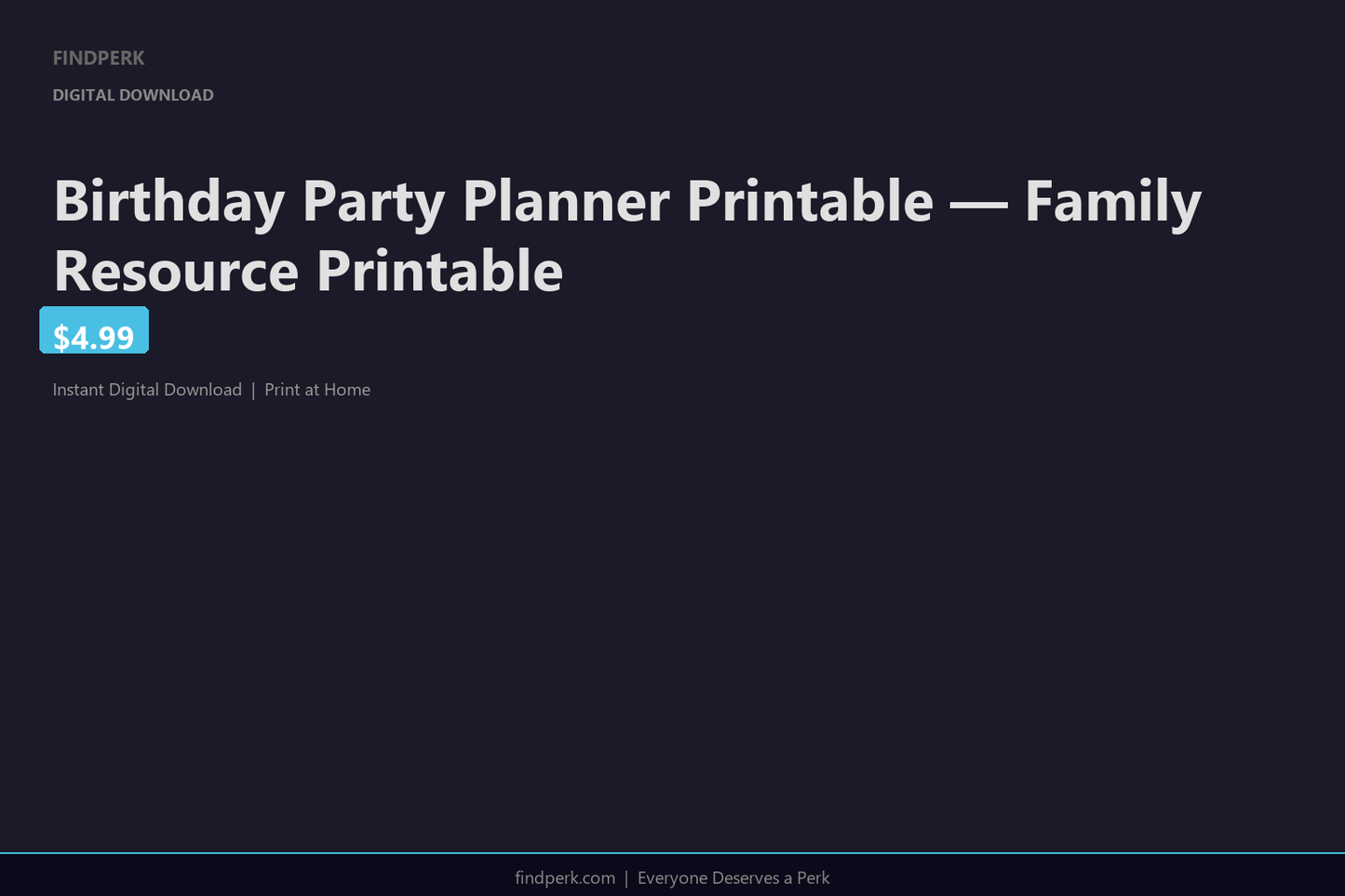 Birthday Party Planner Printable — Family Resource Printable