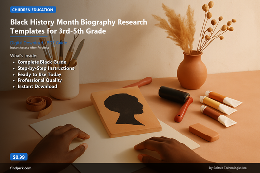 Black History Month Biography Research Templates for 3rd-5th Grade