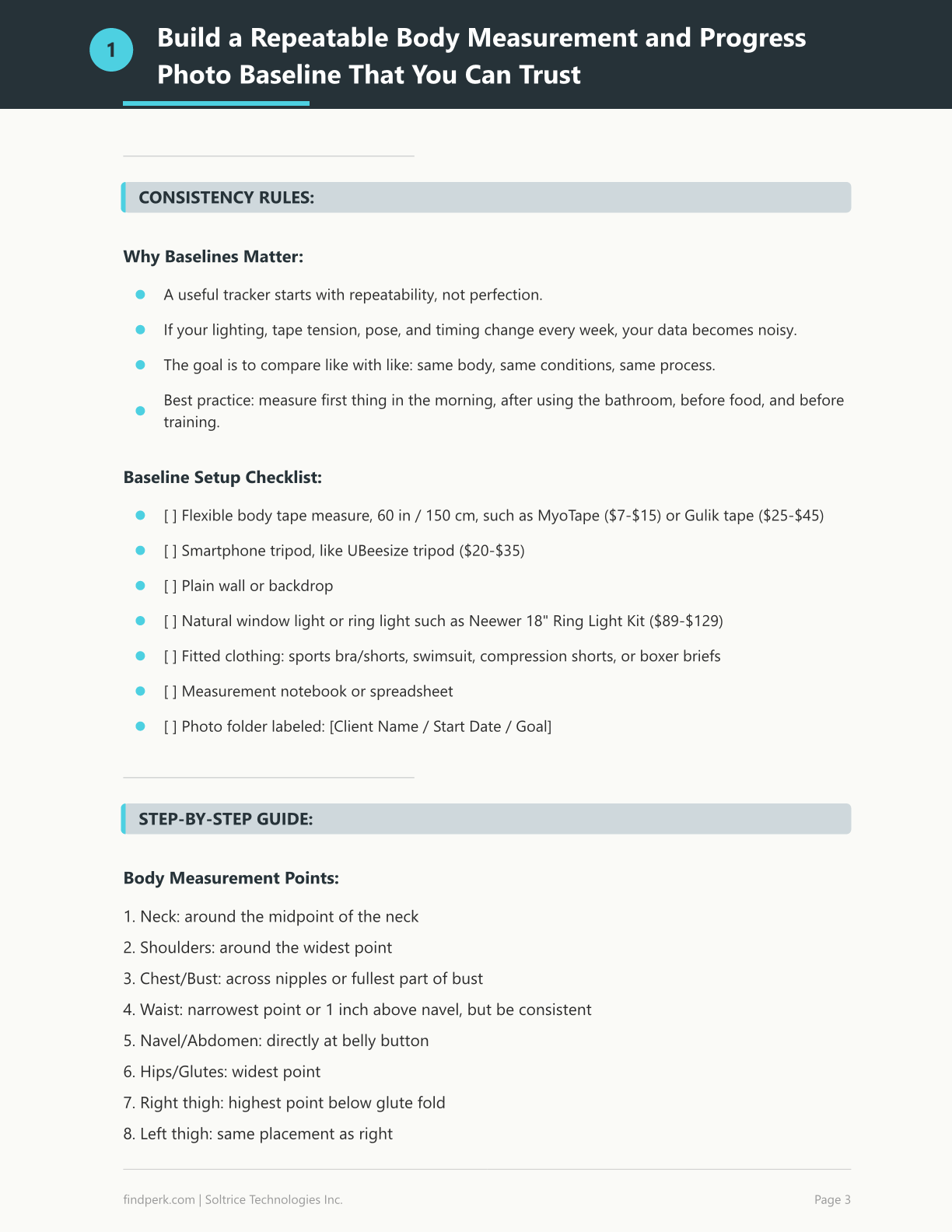 Body Measurement Tracker Progress Photos Template