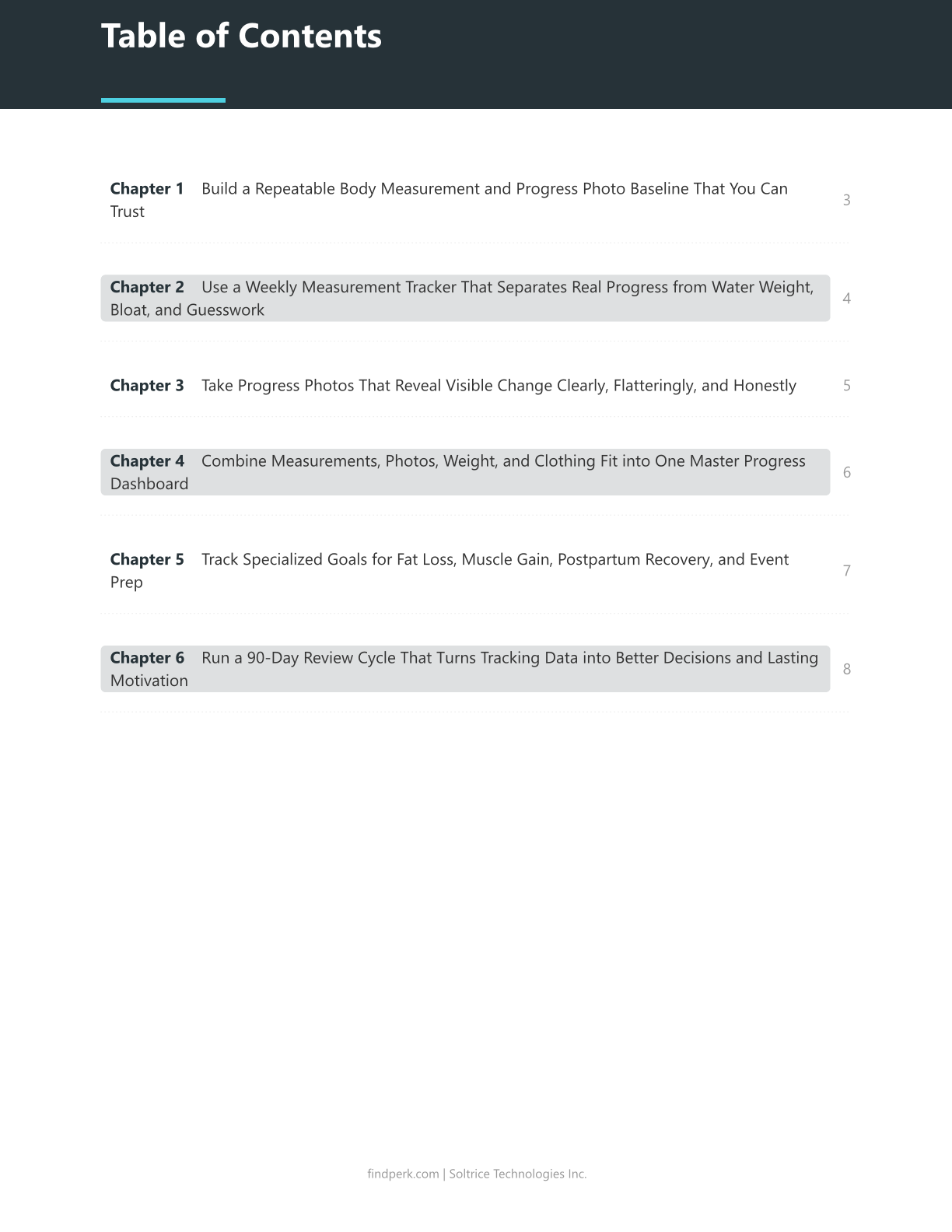 Body Measurement Tracker Progress Photos Template