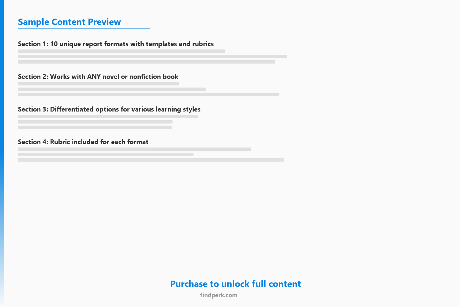 Book Report Template Collection - 10 Creative Formats for Grades 6-12 - Content Preview