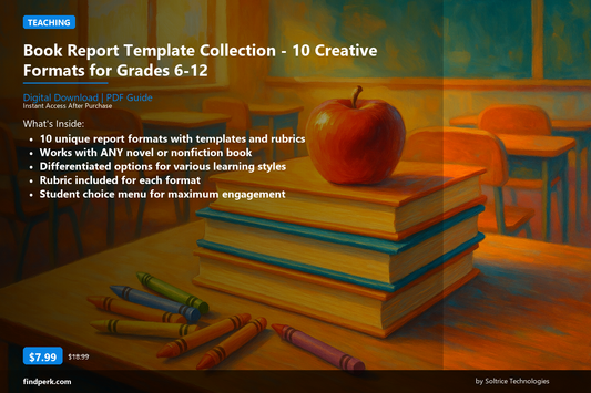 Book Report Template Collection - 10 Creative Formats for Grades 6-12 - Cover