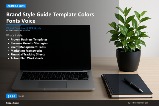 Brand Style Guide Template Colors Fonts Voice - Cover