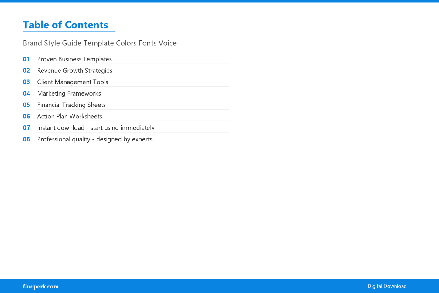 Brand Style Guide Template Colors Fonts Voice - Table of Contents