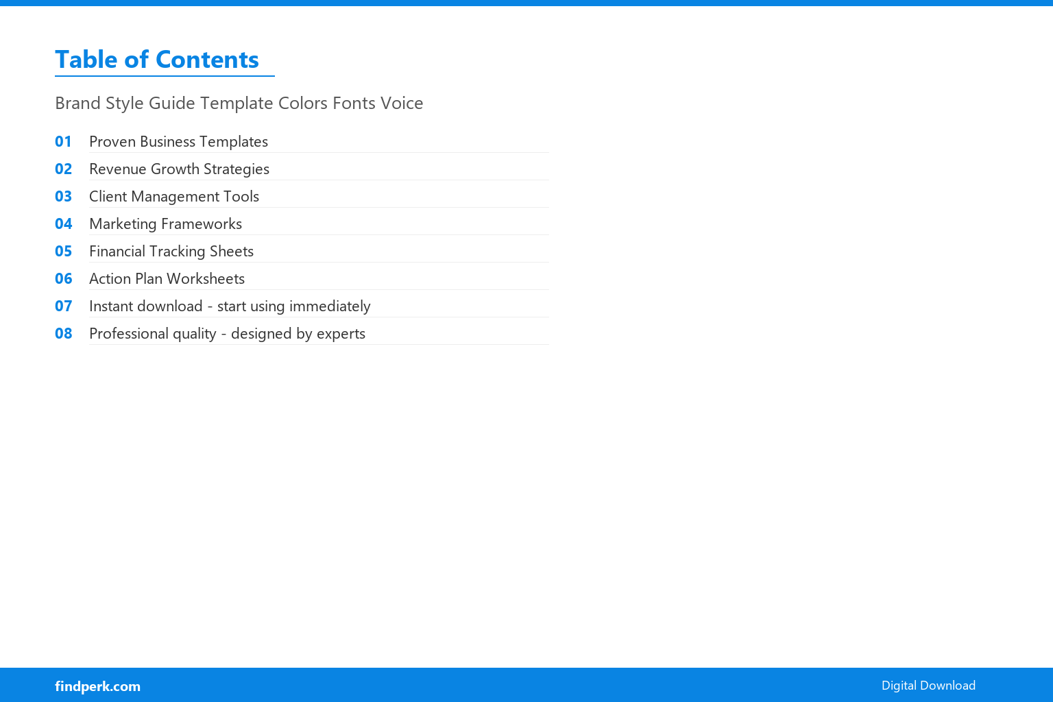 Brand Style Guide Template Colors Fonts Voice - Table of Contents