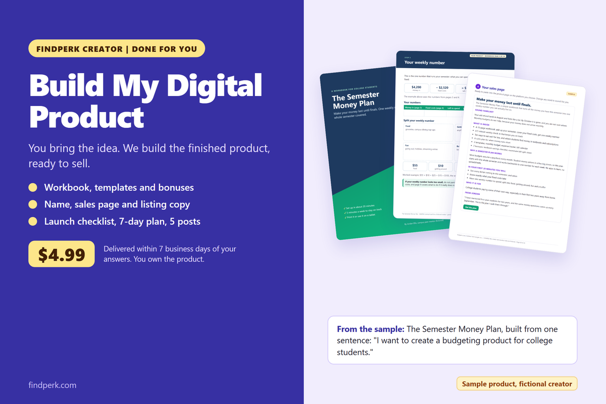 Build My Digital Product: you bring the idea, we build the product, $4.99