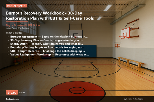 Burnout Recovery Workbook - 30-Day Restoration Plan with CBT & Self-Care Tools - Cover