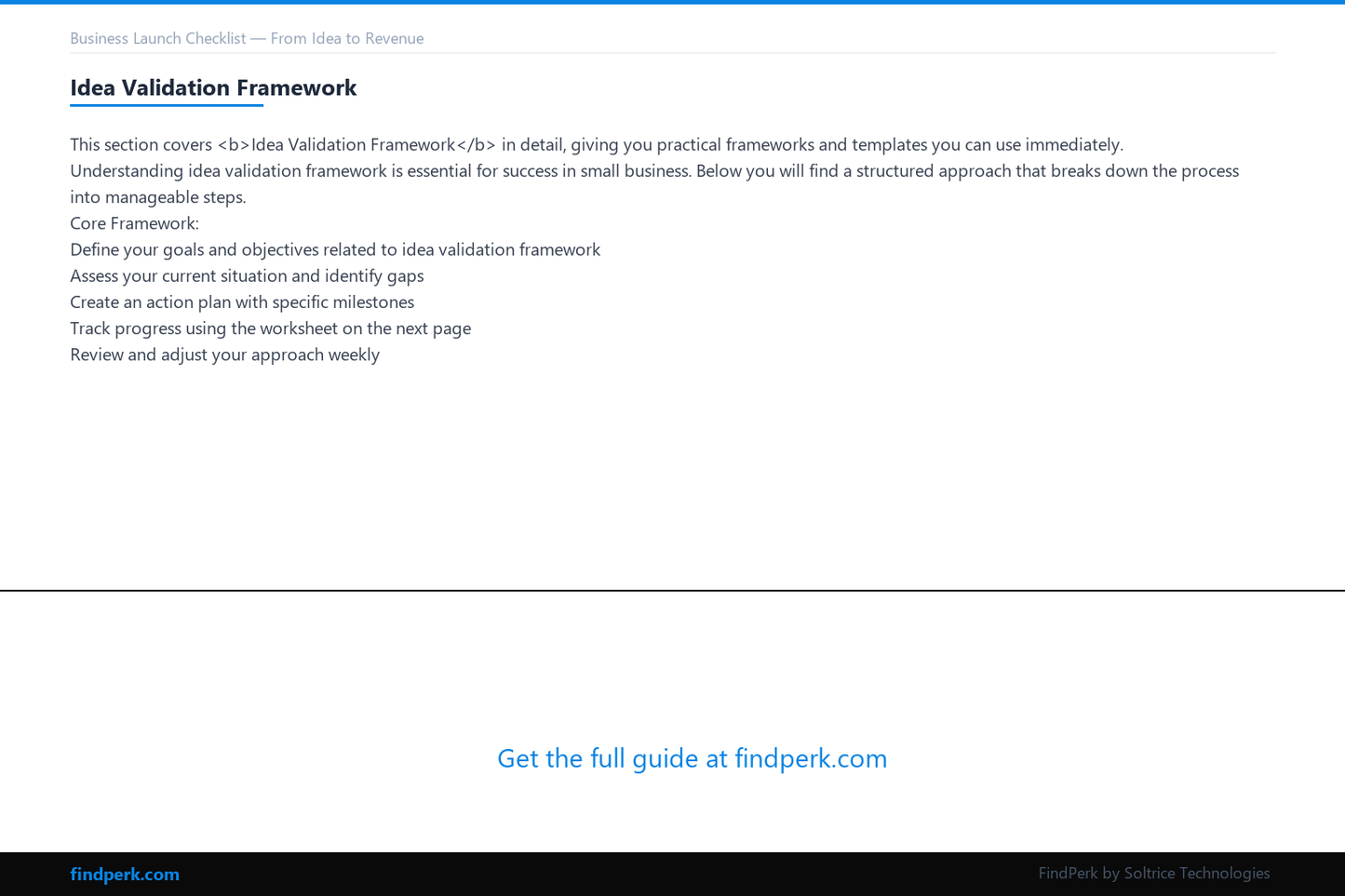 Business Launch Checklist — From Idea to Revenue