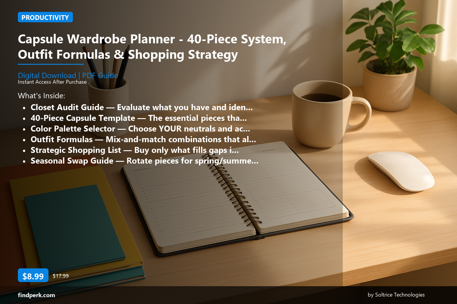 Capsule Wardrobe Planner - 40-Piece System, Outfit Formulas & Shopping Strategy - Cover