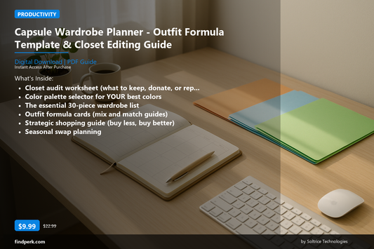 Capsule Wardrobe Planner - Outfit Formula Template & Closet Editing Guide - Cover