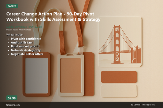 Career Change Action Plan - 90-Day Pivot Workbook with Skills Assessment & Strategy