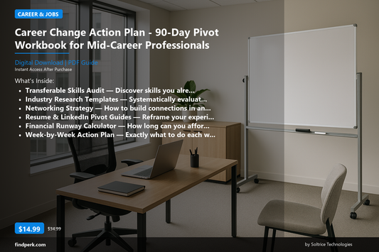 Career Change Action Plan - 90-Day Pivot Workbook for Mid-Career Professionals - Cover