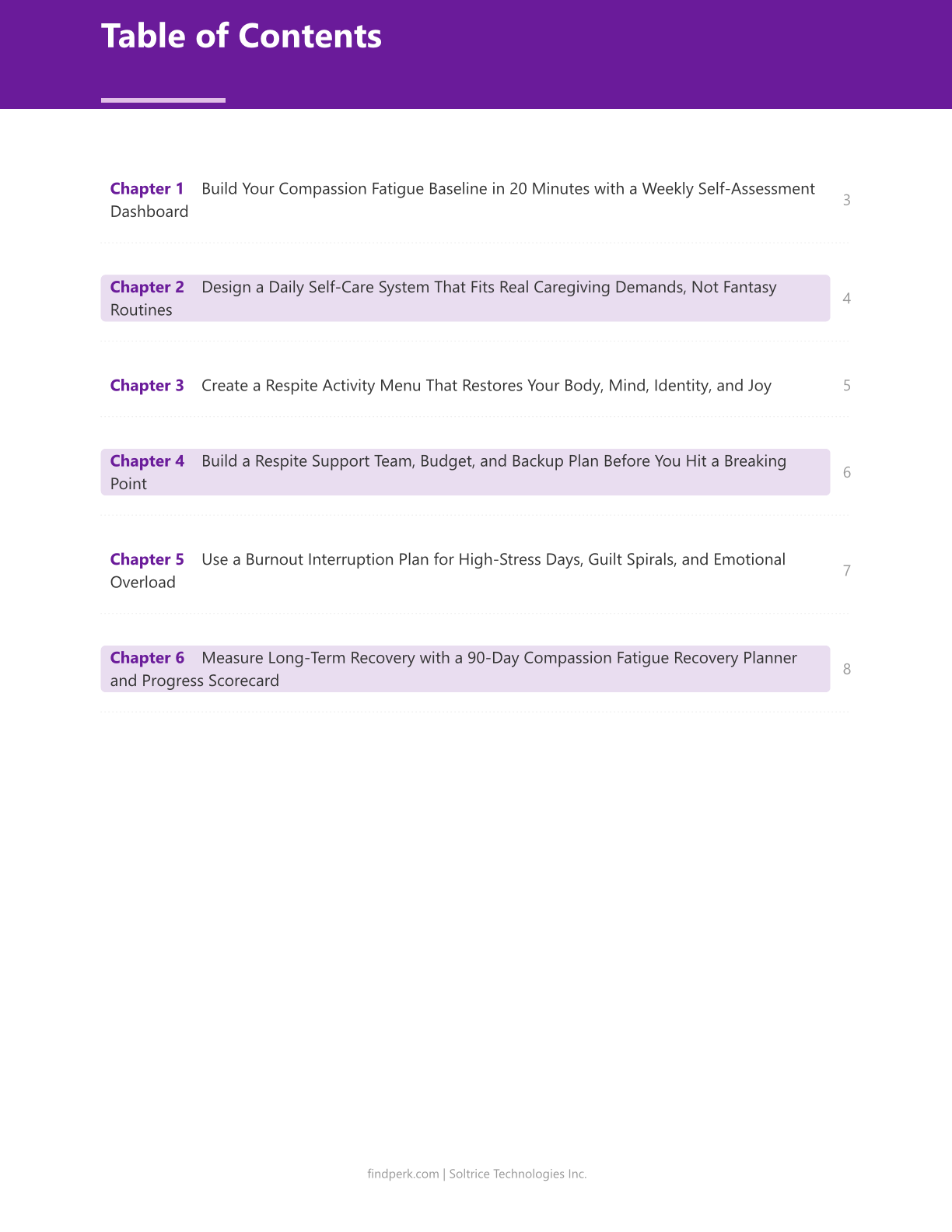 Caregiver Compassion Fatigue Self-Care Planner with Respite Activity Ideas