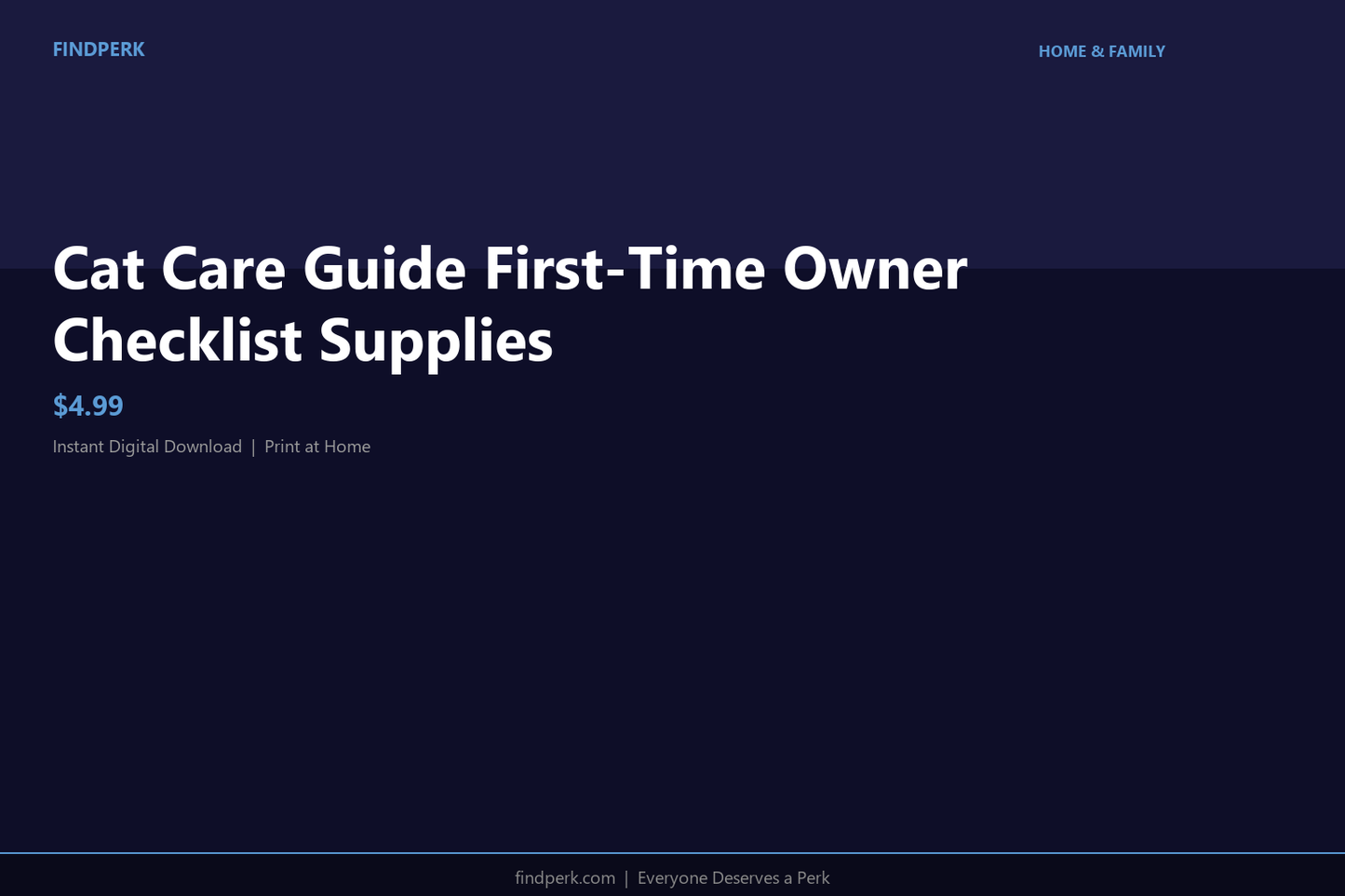 Cat Care Guide First-Time Owner Checklist Supplies