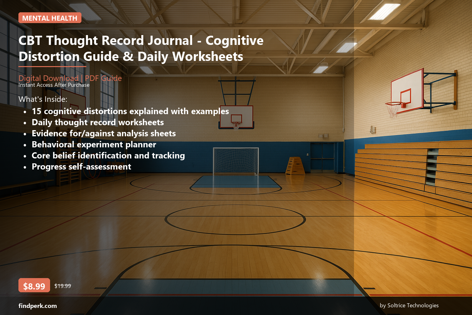 CBT Thought Record Journal - Cognitive Distortion Guide & Daily Worksheets - Cover