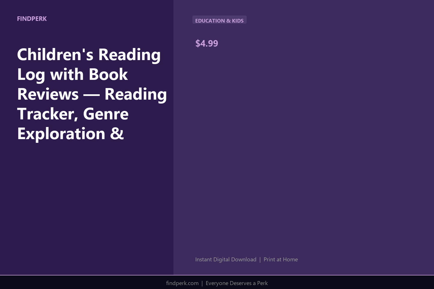 Children's Reading Log with Book Reviews — Reading Tracker, Genre Exploration & Comprehension Q's