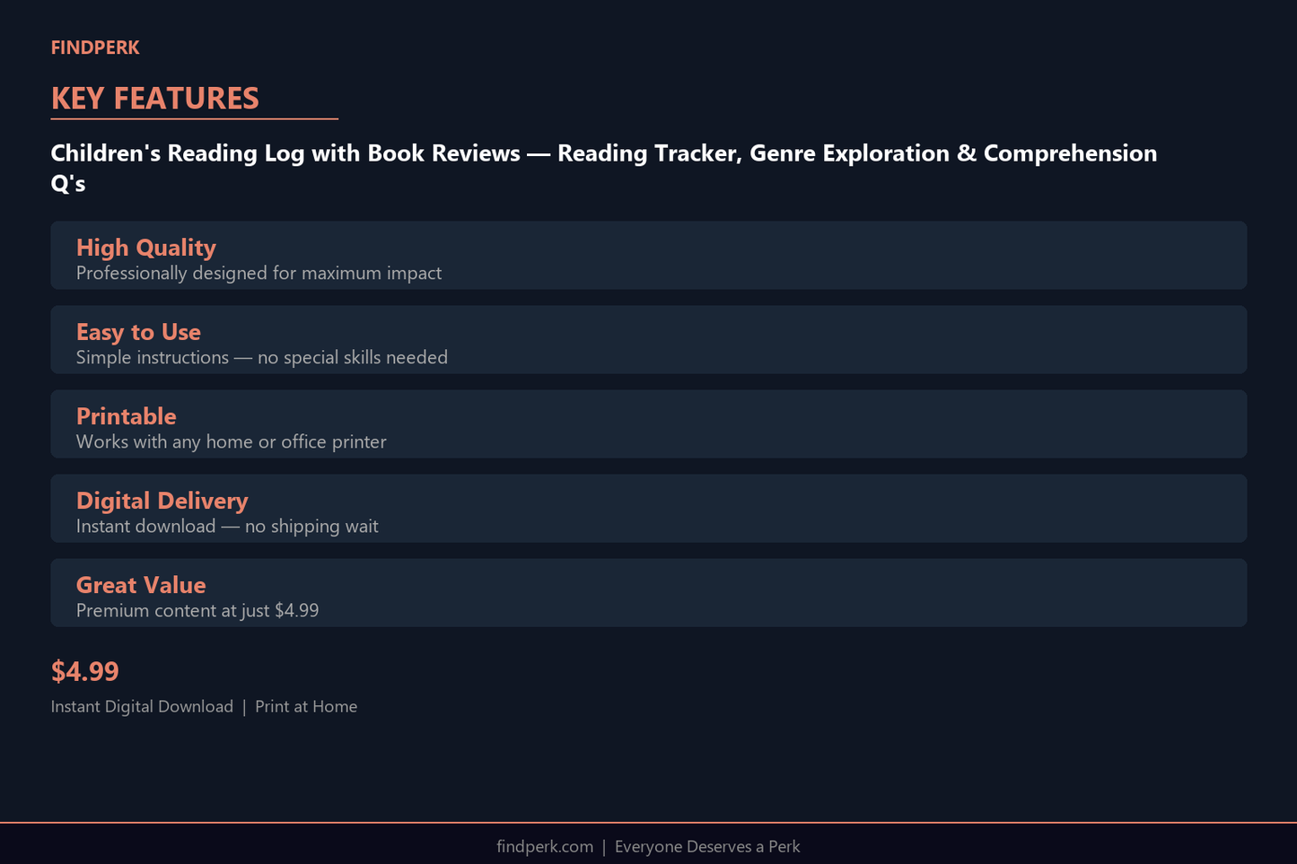 Children's Reading Log with Book Reviews — Reading Tracker, Genre Exploration & Comprehension Q's