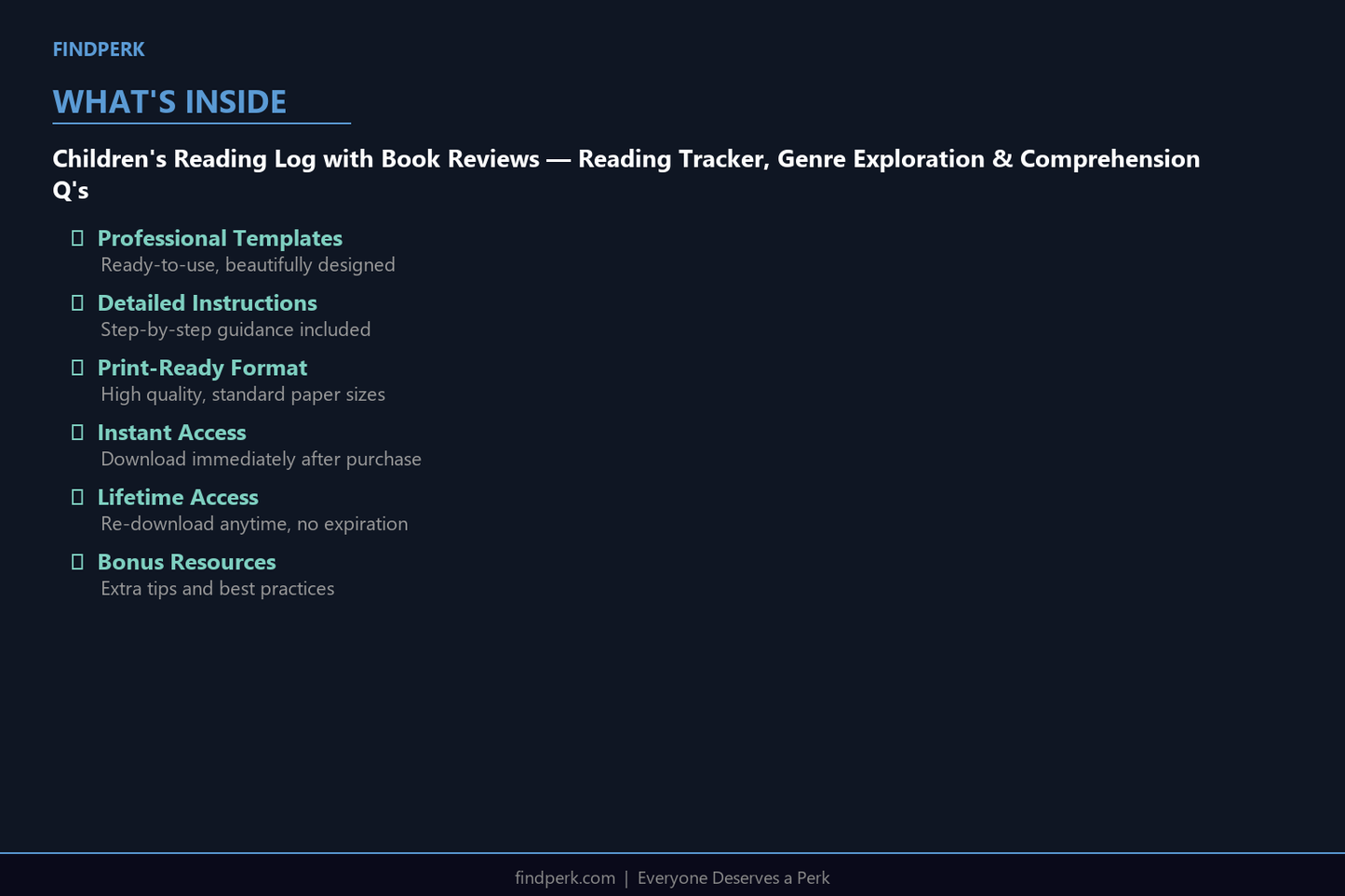Children's Reading Log with Book Reviews — Reading Tracker, Genre Exploration & Comprehension Q's