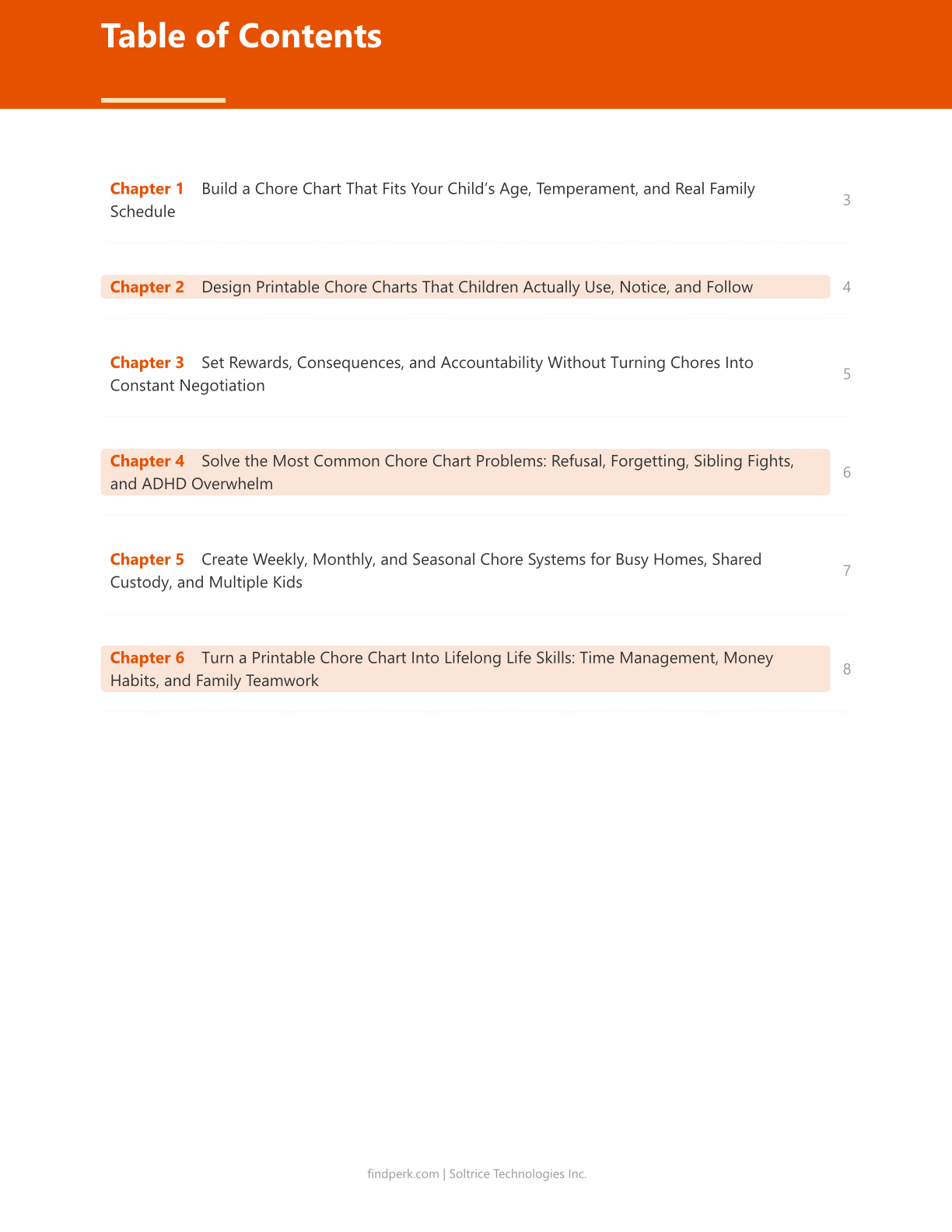 Chore Chart Kids — Printable PDF