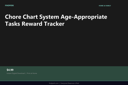 Chore Chart System Age-Appropriate Tasks Reward Tracker