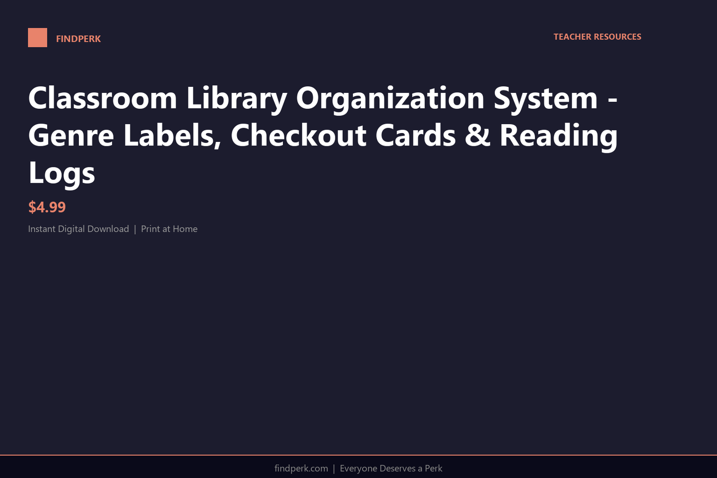 Classroom Library Organization System - Genre Labels, Checkout Cards & Reading Logs