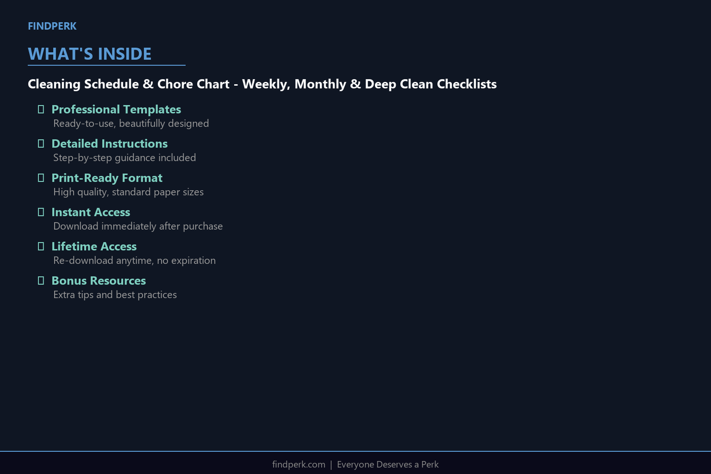 Cleaning Schedule & Chore Chart - Weekly, Monthly & Deep Clean Checklists