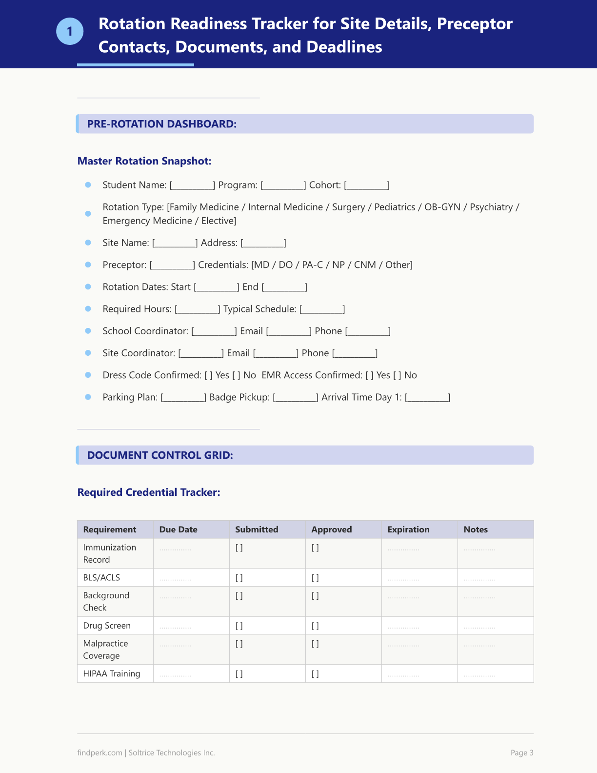 Clinical Rotation Tracker for Medical PA NP Students