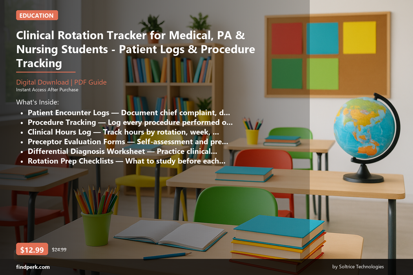Clinical Rotation Tracker for Medical, PA & Nursing Students - Patient Logs & Procedure Tracking - Cover