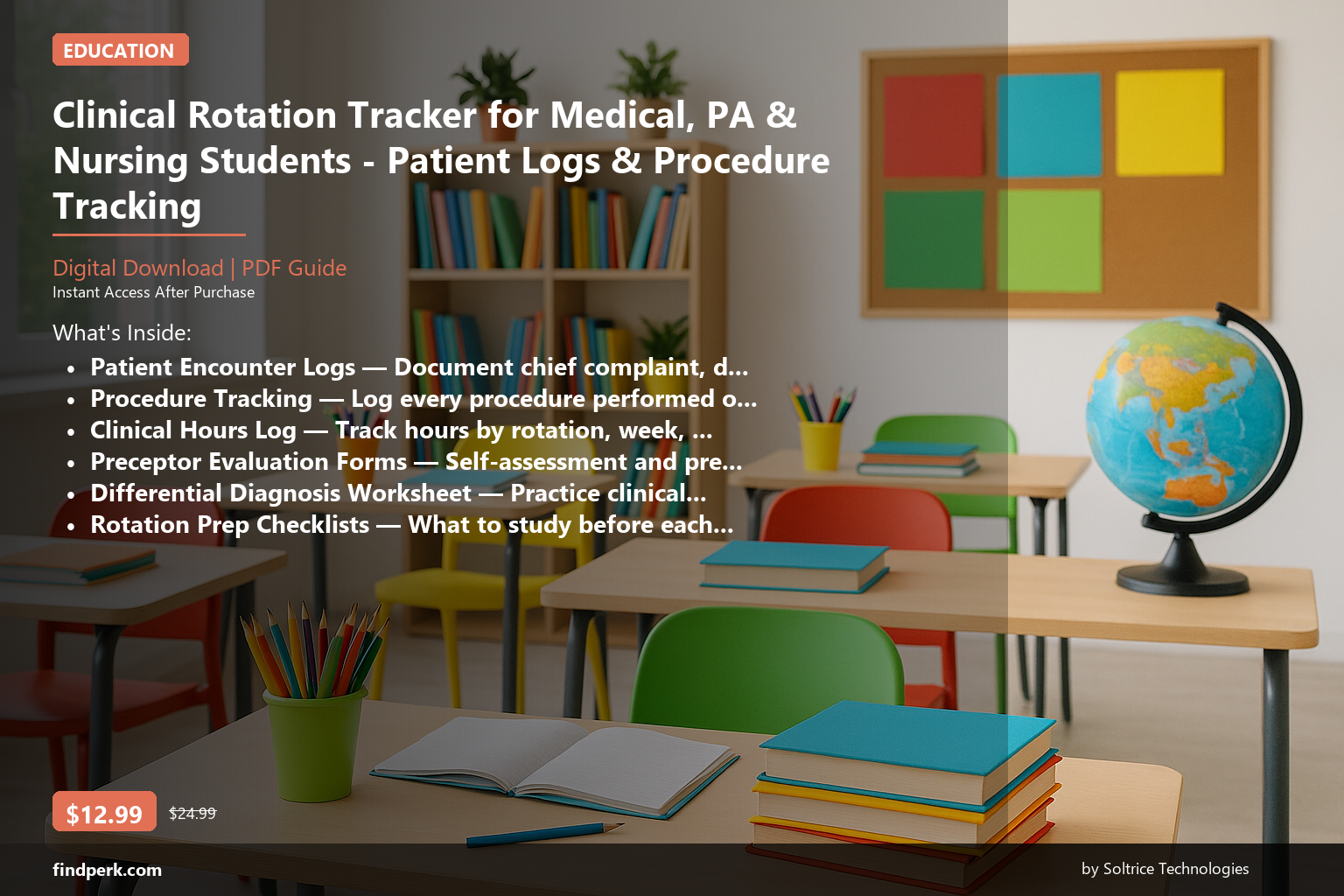 Clinical Rotation Tracker for Medical, PA & Nursing Students - Patient Logs & Procedure Tracking - Cover