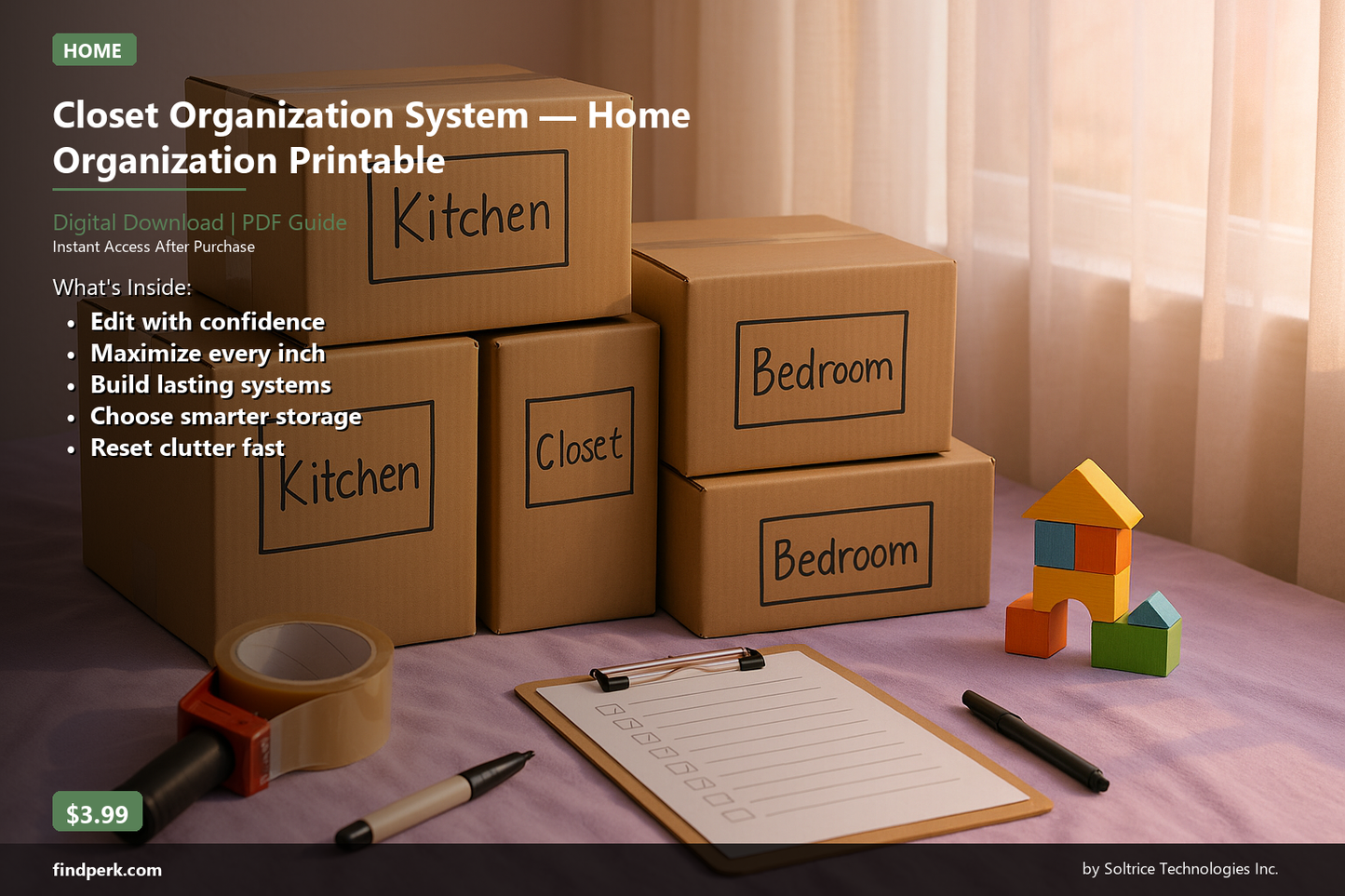 Closet Organization System — Home Organization Printable