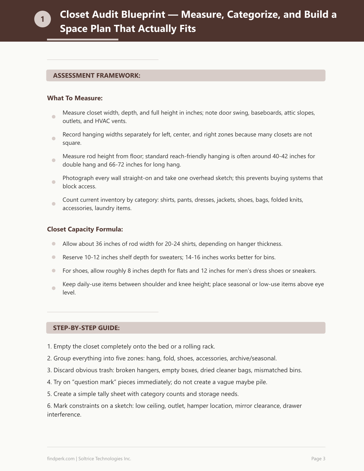 Closet Organization System — Home Organization Printable