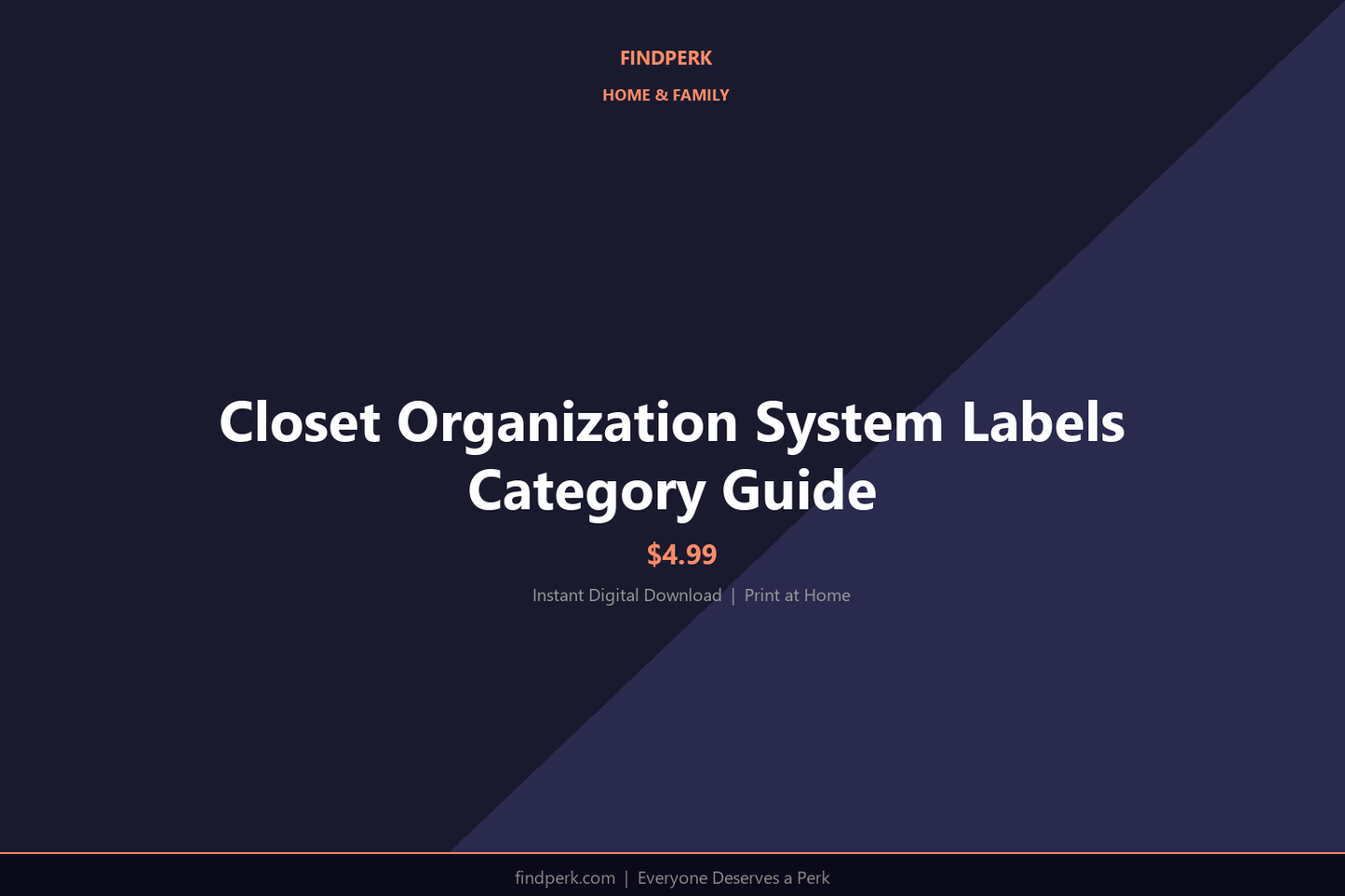 Closet Organization System Labels Category Guide