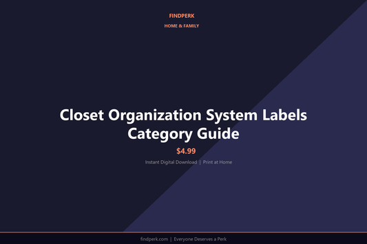 Closet Organization System Labels Category Guide