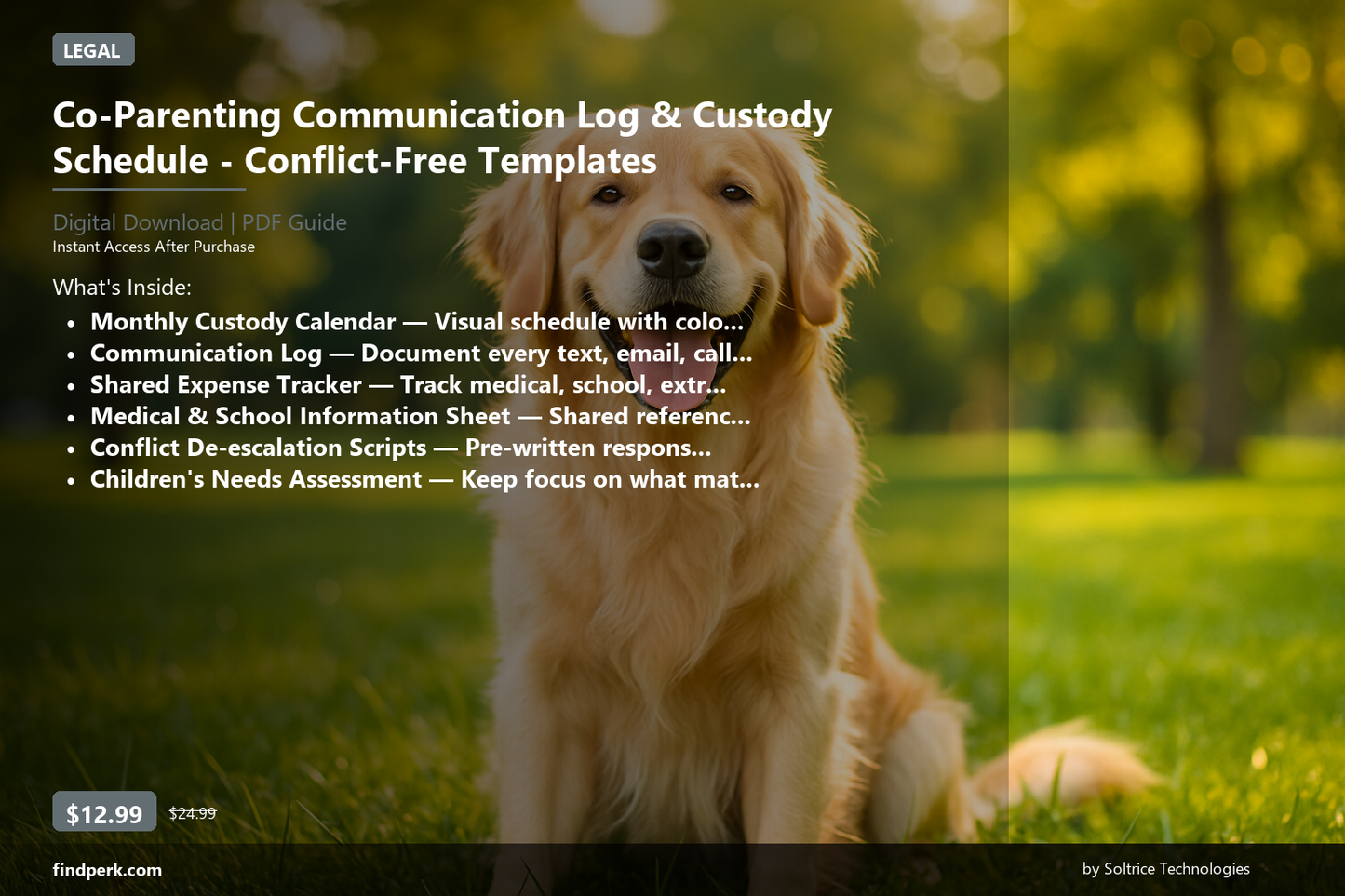 Co-Parenting Communication Log & Custody Schedule - Conflict-Free Templates - Cover