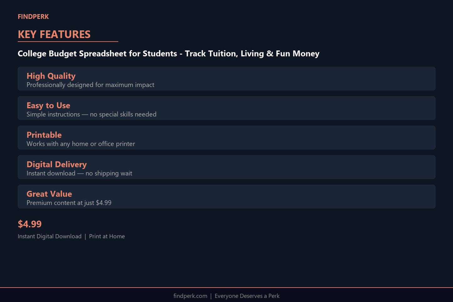 College Budget Spreadsheet for Students - Track Tuition, Living & Fun Money