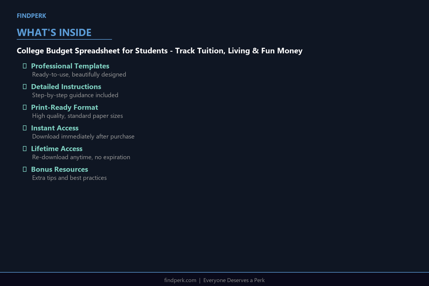 College Budget Spreadsheet for Students - Track Tuition, Living & Fun Money