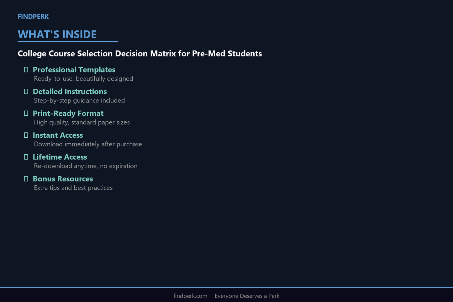 College Course Selection Decision Matrix for Pre-Med Students