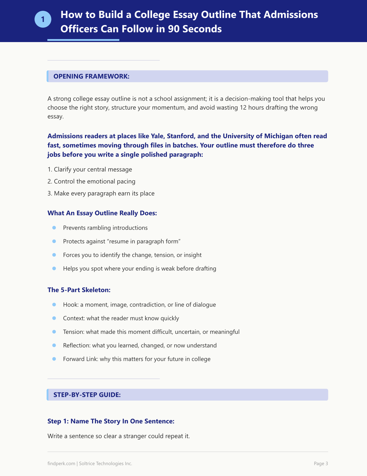 College Essay Outline — Study Guide PDF