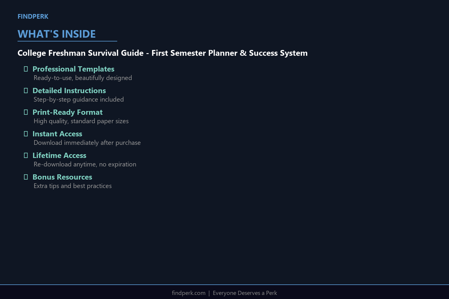 College Freshman Survival Guide - First Semester Planner & Success System