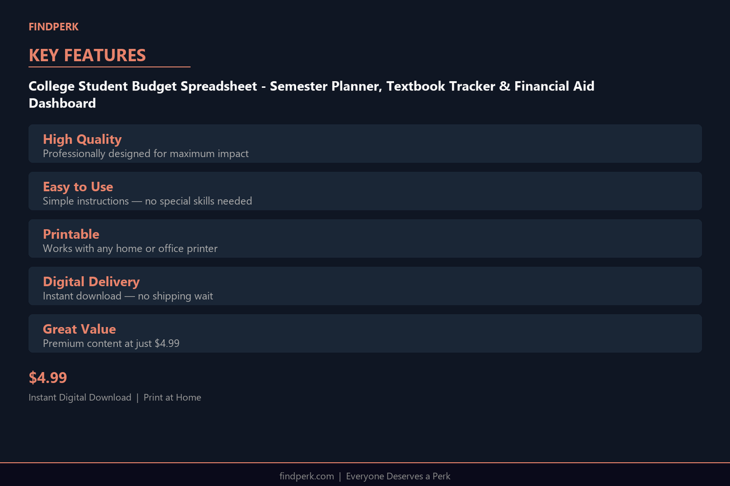 College Student Budget Spreadsheet - Semester Planner, Textbook Tracker & Financial Aid Dashboard