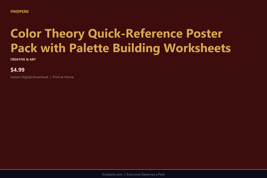 Color Theory Quick-Reference Poster Pack with Palette Building Worksheets
