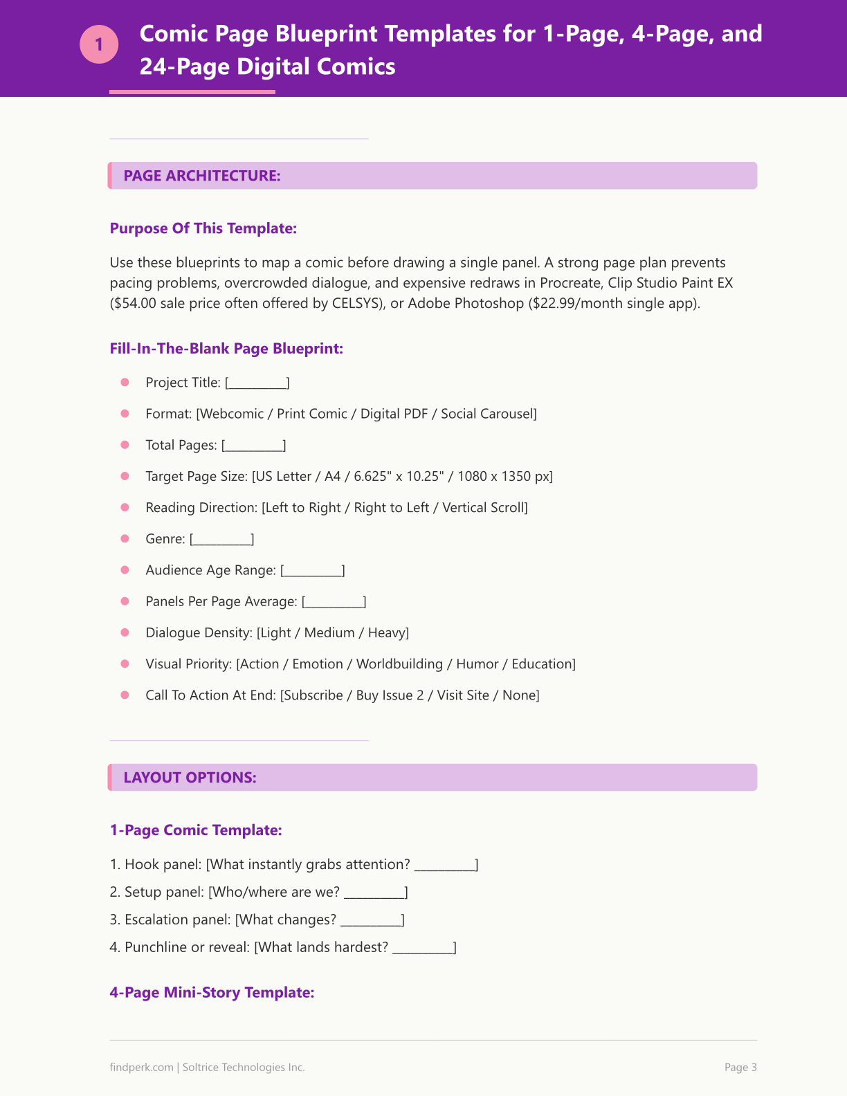 Comic Book Template — Digital Download