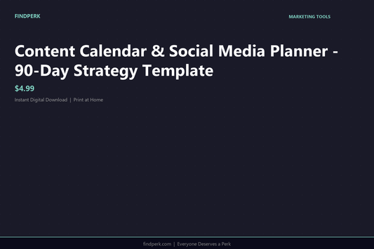 Content Calendar & Social Media Planner - 90-Day Strategy Template